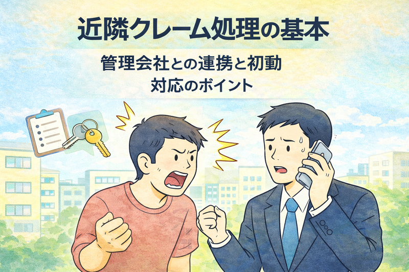近隣クレーム処理の基本｜管理会社との連携と初動対応のポイント