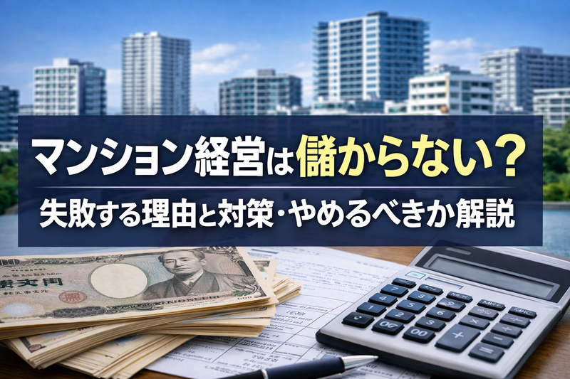 マンション経営は儲からない？失敗する理由と対策・やめるべきか解説