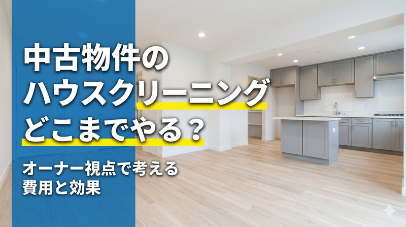 中古物件のハウスクリーニングはどこまでやるべきか｜オーナー視点で考える費用と効果