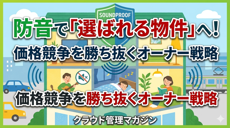 防音で選ばれる物件へ｜オーナーが考える付加価値戦略