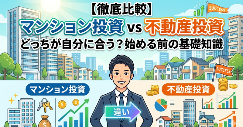 マンション投資と不動産投資は何が違う？始める前に知りたい基礎知識