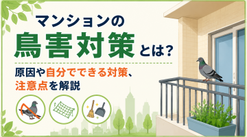 Infographic about pigeon deterrence for apartments, showing a balcony scene with a pigeon on the railing and green accents.