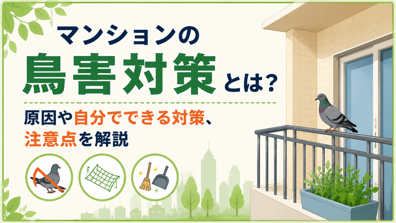 マンションの鳥害対策とは？原因や自分でできる対策、注意点を解説